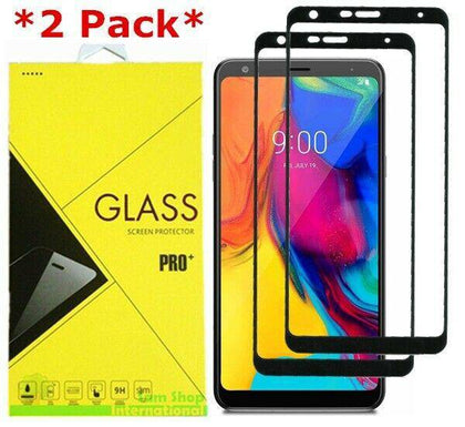 2-Pack Full Cover Tempered Glass Screen Protector For LG stylo 5 / Stylo 5+ Plus - Place Wireless