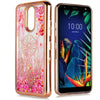 For LG Harmony 3, LG K12 Plus, LG K40, LG LMX420, LG Solo LTE (2019), LG Solo LTE L432DL, LG X4 2019, LG Xpression Plus 2 Liquid Bling Glitter Hard TPU Phone Case +Emoji