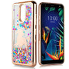 For LG Harmony 3, LG K12 Plus, LG K40, LG LMX420, LG Solo LTE (2019), LG Solo LTE L432DL, LG X4 2019, LG Xpression Plus 2 Liquid Bling Glitter Hard TPU Phone Case +Emoji