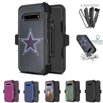 For LG V60 ThinQ Holster Hybrid Phone Case Built In Screen Heavy Duty Kickstand - Place Wireless