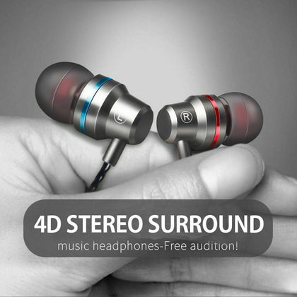 3.5mm HIFI Super Bass Headset In-Ear Earphone Stereo Earbuds Headphone Wired Mic - Place Wireless
