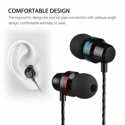3.5mm HIFI Super Bass Headset In-Ear Earphone Stereo Earbuds Headphone Wired Mic - Place Wireless