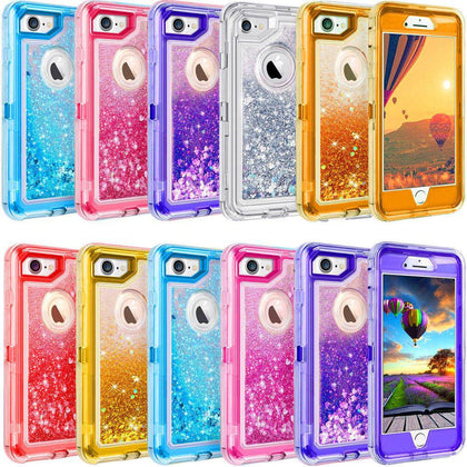 For iPhone 11 Pro Max  6S 7 8 Plus XS Max XR Defender Liquid Glitter Case fits Otterbox Clip - Place Wireless