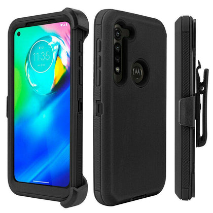For Motorola Moto G8 Power Shockproof Armor Case Cover+Belt Clip Fits Otterbox - Place Wireless