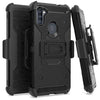 Samsung Galaxy A11 - Heavy Duty Hybrid Holster Case Belt Clip Cover w/ Kickstand