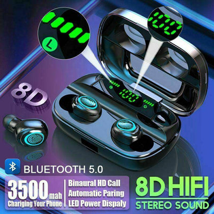 Bluetooth 5.0 LCD Headset TWS Wireless Earphones Mini Stereo Headphones Earbuds - Place Wireless