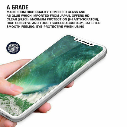 For iPhone 11, 11 Pro, 11 Pro Max, X/XS, XS Max, XR Full Cover Tempered Glass Screen Protector - Place Wireless