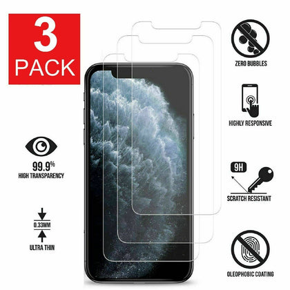 Real Tempered Glass Screen Protector Premium For Iphone 11, 11 Pro, 11 Pro Max,X/XS, XS Max, XR, 8, 8 Plus, 7, 7 Plus, 6/6S, 6/6S Plus, 5/5S/5C - Place Wireless