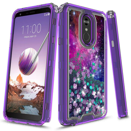 For LG Stylo 4 / LG Stylo 4 Plus 3in1 Hybird Graphic Quicksand Glitter Case - Place Wireless
