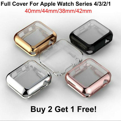 For Apple Watch 4 3 2 1 TPU Case Cover Screen Protector iWatch (38/42mm 40/44mm) - Place Wireless