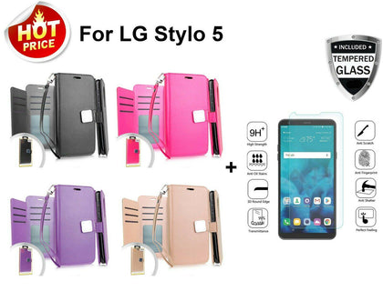 For For LG Stylo 5, For LG Stylo 5 Plus, For LG Stylo 5V  Leather Wallet Phone Case Cover Flip Stand Double Layer - Place Wireless