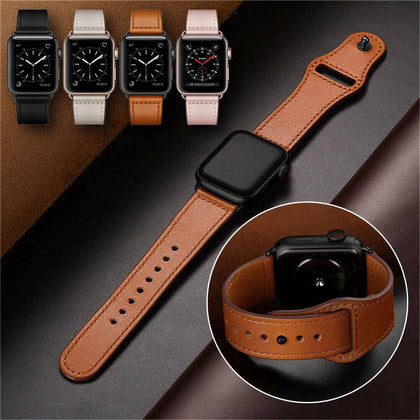40/44mm Luxury Leather iWatch Strap for Apple Watch Band Series 5 4 3 2 38/42mm - Place Wireless