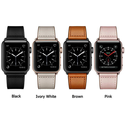 40/44mm Luxury Leather iWatch Strap for Apple Watch Band Series 5 4 3 2 38/42mm - Place Wireless