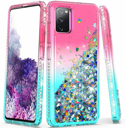 For Samsung Galaxy S20 FE/Note 20/20 Ultra Case Liquid Bling Glitter Phone Cover - Place Wireless