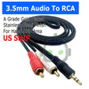 5ft (1/8") 3.5mm AUX Stereo to 2 RCA Male Audio Y Cable Adapter Cord MP3 iPod