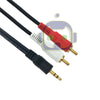 5ft (1/8") 3.5mm AUX Stereo to 2 RCA Male Audio Y Cable Adapter Cord MP3 iPod