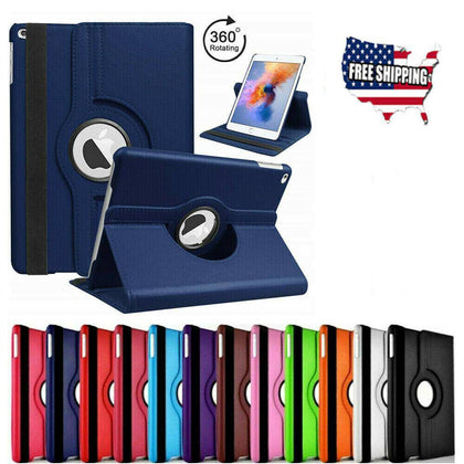 For iPad 2 3 4 Shockproof Case Cover 360 PU Rotating Leather Folio Stand NEW - Place Wireless