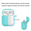 Airpods Silicone Charging Case Cover w/Keychain Fur Ball For Apple AirPods 1/2