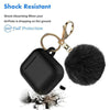 Airpods Silicone Charging Case Cover w/Keychain Fur Ball For Apple AirPods 1/2