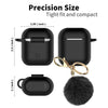 Airpods Silicone Charging Case Cover w/Keychain Fur Ball For Apple AirPods 1/2