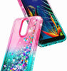 For LG K40/Xpression Plus 2/Solo Case Liquid Glitter Bling Cover +Tempered Glass