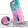 For LG K40/Xpression Plus 2/Solo Case Liquid Glitter Bling Cover +Tempered Glass