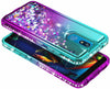 For LG K40/Xpression Plus 2/Solo Case Liquid Glitter Bling Cover +Tempered Glass