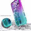 For LG K40/Xpression Plus 2/Solo Case Liquid Glitter Bling Cover +Tempered Glass