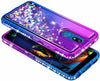 For LG K40/Xpression Plus 2/Solo Case Liquid Glitter Bling Cover +Tempered Glass