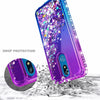 For LG K40/Xpression Plus 2/Solo Case Liquid Glitter Bling Cover +Tempered Glass