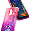 For LG K40/Xpression Plus 2/Solo Case Liquid Glitter Bling Cover +Tempered Glass