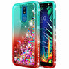 For LG K40/Xpression Plus 2/Solo Case Liquid Glitter Bling Cover +Tempered Glass