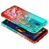 For LG K40/Xpression Plus 2/Solo Case Liquid Glitter Bling Cover +Tempered Glass