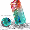 For LG K40/Xpression Plus 2/Solo Case Liquid Glitter Bling Cover +Tempered Glass