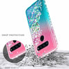 For LG V40 ThinQ / V40 Case Liquid Glitter Bling Cover + Tempered Glass