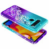 For LG V40 ThinQ / V40 Case Liquid Glitter Bling Cover + Tempered Glass