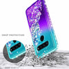 For LG V40 ThinQ / V40 Case Liquid Glitter Bling Cover + Tempered Glass