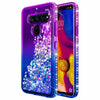 For LG V40 ThinQ / V40 Case Liquid Glitter Bling Cover + Tempered Glass