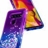 For LG V40 ThinQ / V40 Case Liquid Glitter Bling Cover + Tempered Glass