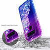 For LG V40 ThinQ / V40 Case Liquid Glitter Bling Cover + Tempered Glass