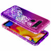 For LG V40 ThinQ / V40 Case Liquid Glitter Bling Cover + Tempered Glass