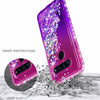 For LG V40 ThinQ / V40 Case Liquid Glitter Bling Cover + Tempered Glass