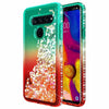 For LG V40 ThinQ / V40 Case Liquid Glitter Bling Cover + Tempered Glass