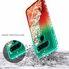 For LG V40 ThinQ / V40 Case Liquid Glitter Bling Cover + Tempered Glass