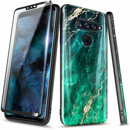 For LG V40 ThinQ / V50 ThinQ Case Ultra Slim Thin Hybrid Cover + Tempered Glass - Place Wireless