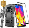 For LG V50 ThinQ / V50 Holster Clip Case Kickstand Cover + Tempered Glass