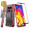 For LG V50 ThinQ / V50 Holster Clip Case Kickstand Cover + Tempered Glass