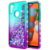 For Samsung Galaxy A11 Case Liquid Glitter Bling Cover +Tempered Glass Protector