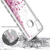 For Samsung Galaxy A11 Phone Case Liquid Glitter Bling Cover + Tempered Glass