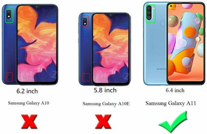 For Samsung Galaxy A11 Phone Case Slim Cover + Tempered Glass Screen Protector - Place Wireless
